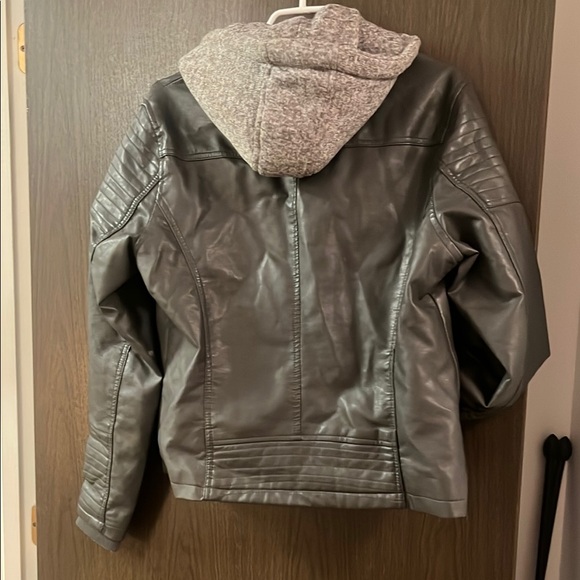 🐴Royalty For Me Gray faux Leather Jacket - Picture 2 of 11